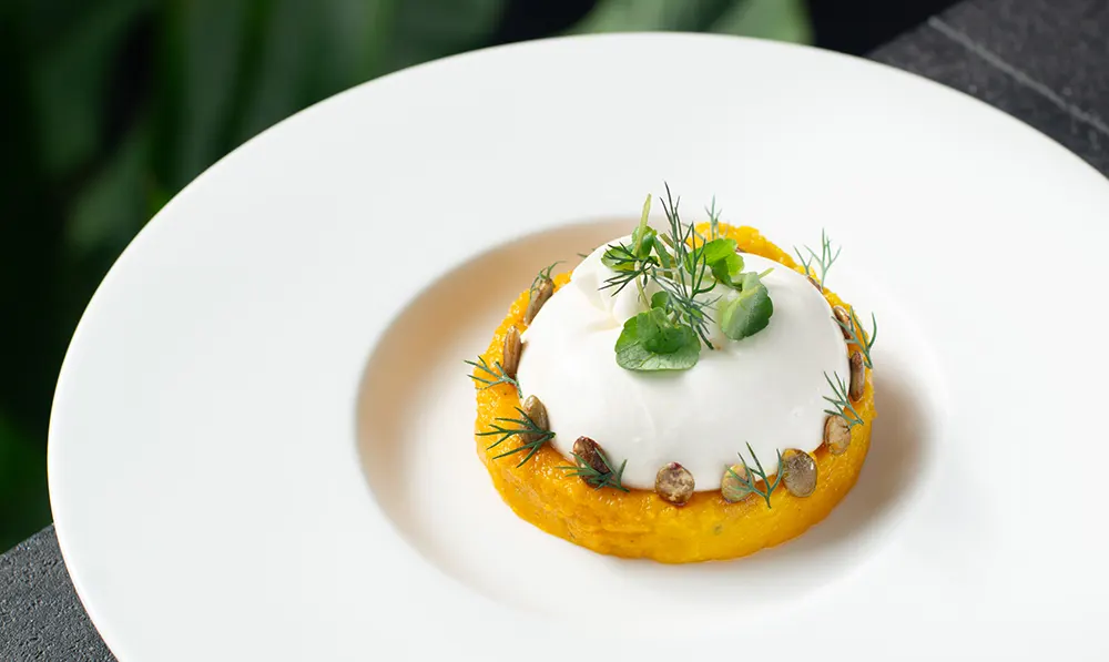 Burrata with Roast Pumpkin at CasCades